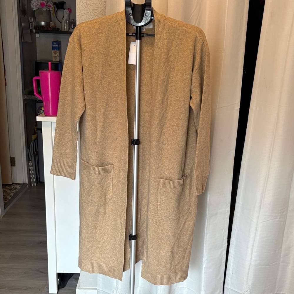 LOFT Beige Open Front Cardigan